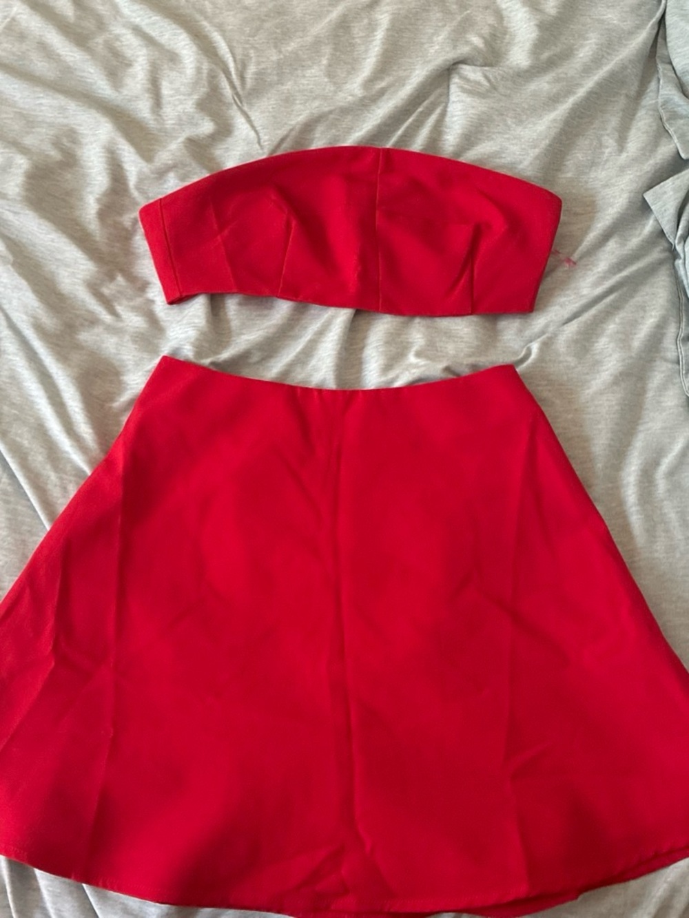 Showpo Red Strapless Two-Piece Set